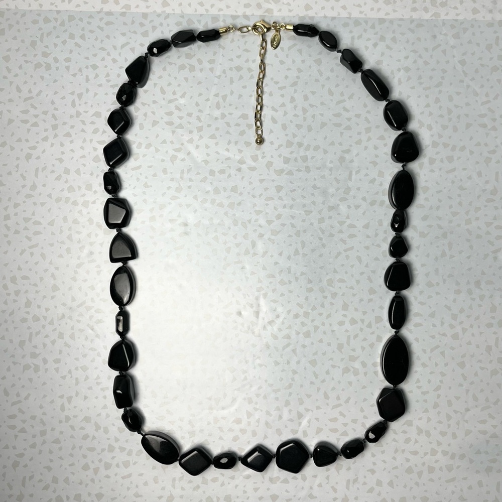 Chico’s Black Chunky Beaded Statement Necklace